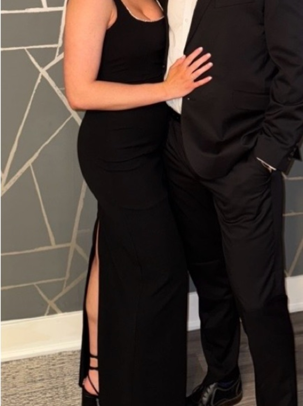 Lulu's Black Sleeveless Maxi Dress with back slit